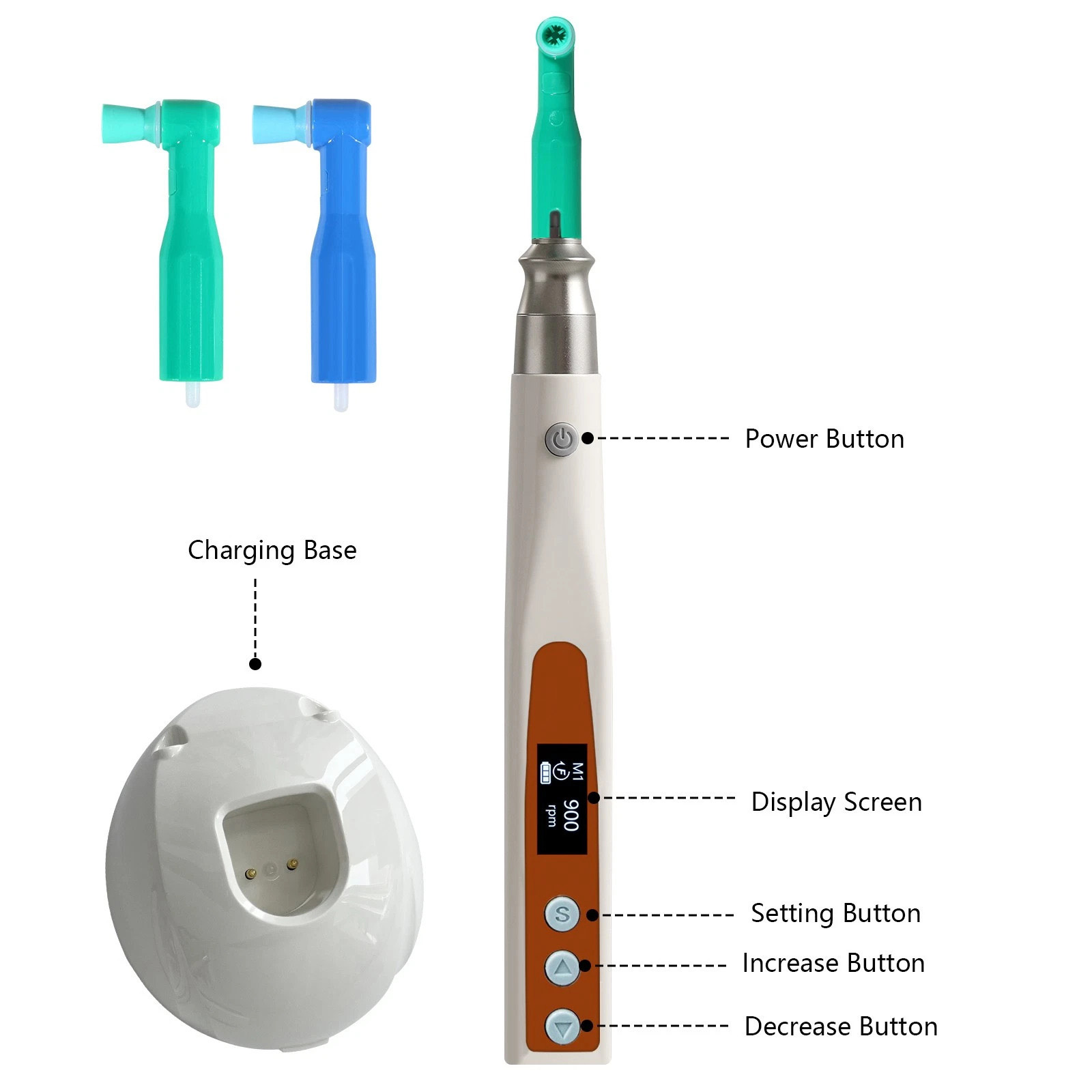 PULIHUA PLH-230 Dental Cordless Hygiene Prophy polishing Handpiece + 2 Prophy Angles